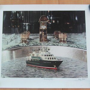 YACHT COLD RUNNING WATER by Doug Webb - signed serigraph - wall art